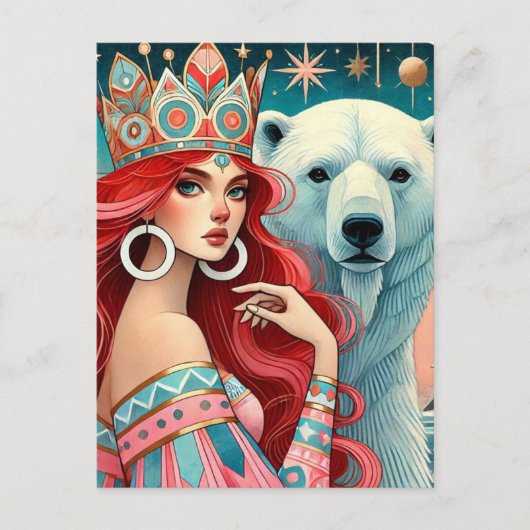 De prinses en het Polar Beer Briefkaart (Voorkant)