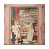 De prinses en Pea Hans Andersen | Keramische Tegel Tegeltje (Voorkant)