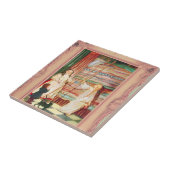 De prinses en Pea Hans Andersen | Keramische Tegel Tegeltje (Zijkant)