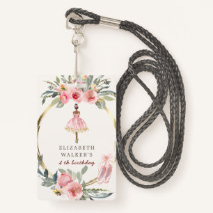 de prinses floral blush feest badge