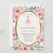 de prinses floral blush feest kaart (Voorkant)