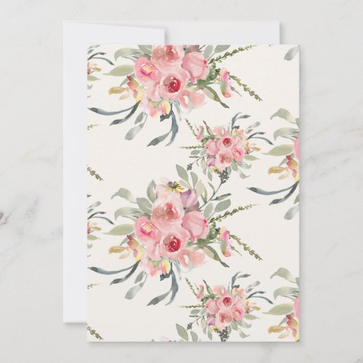 de prinses floral blush feest kaart (Achterkant)