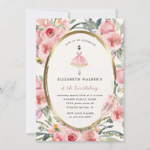 de prinses floral blush feest kaart