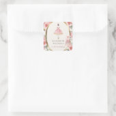 de prinses floral blush feest vierkante sticker (Tas)