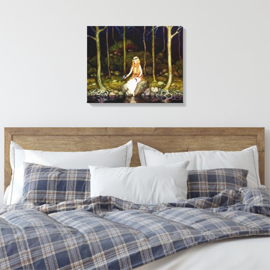 De prinses in het bos canvas afdruk (Insitu (Slaapkamer))
