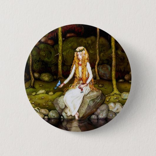 De prinses in het bos ronde button 5,7 cm (Voorkant)