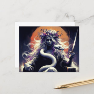 De prinses krijger en haar huisdier slang briefkaart