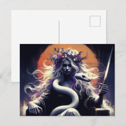 De prinses krijger en haar huisdier slang briefkaart (Voorkant / Achterkant)