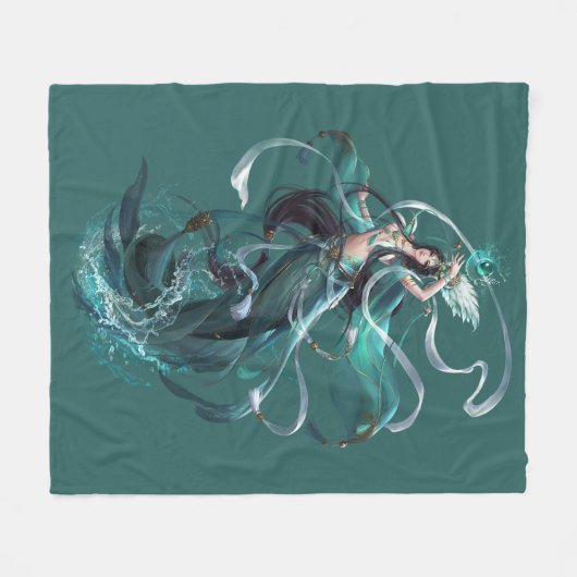 De prinses Mermaid Fleece Deken (Voorkant (Horizontaal))