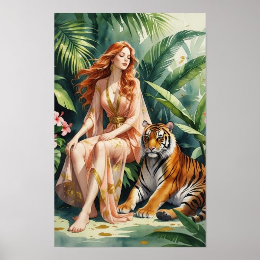 De Prinses met het Rode Haar en haar Tijger Poster (Voorkant)