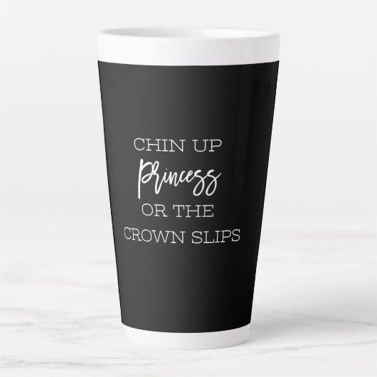 de prinses of de kroonslipjes omhoog latte mok (Voorkant)