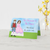 De Prinses, Prins en Eenhoorn verjaardag Kaart (Gele Bloem)