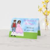 De Prinses, Prins en Eenhoorn verjaardag Kaart (Gele Bloem)