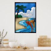 De Prints van het Poster Golfvis Funny (Keuken)