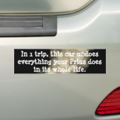 De Prius is weg. Bumpersticker (Op auto)