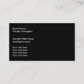 De privé Visitekaartjes van de Veiligheid van het  (Achterkant)