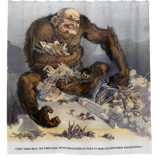 De problemen met het socialisme 1910 douchegordijn (Voorkant)