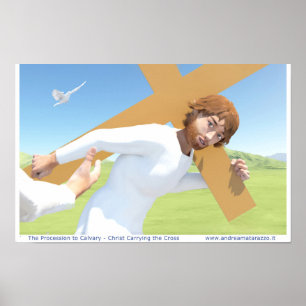 De processie om Christus te Calvariëren die het Kr Poster