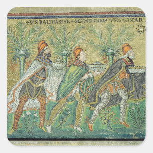 De processie van de drie koningen vierkante sticker