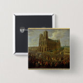 De processie van koning Louis XV Vierkante Button 5,1 Cm (Voorkant /achterkant)
