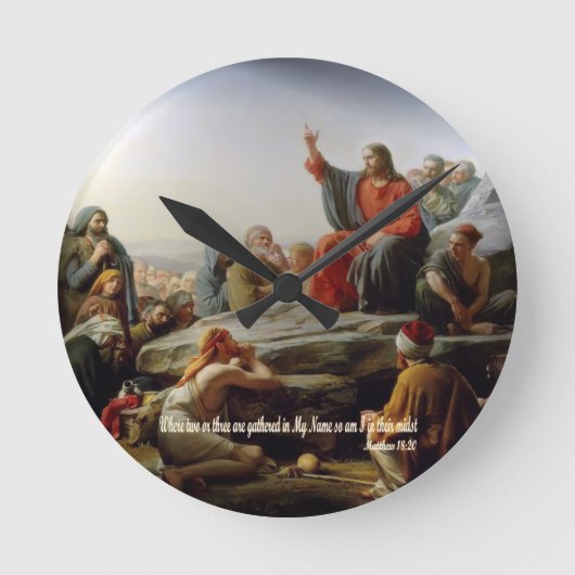 De proclamatie Mattheüs 18:20 Ronde Klok (Voorkant)