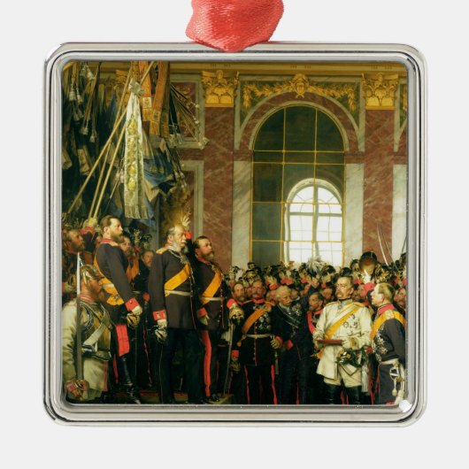 De proclamatie van Wilhelm als Kaiser Metalen Ornament (Voorkant)