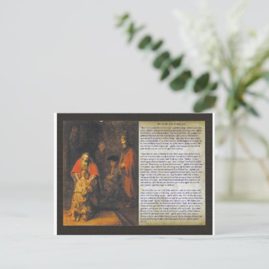 De prodigal zoon. briefkaart (Staand voorkant)