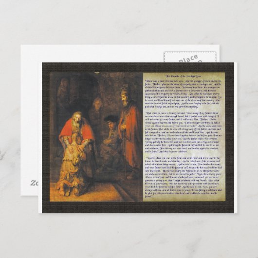 De prodigal zoon. briefkaart (Voorkant / Achterkant)