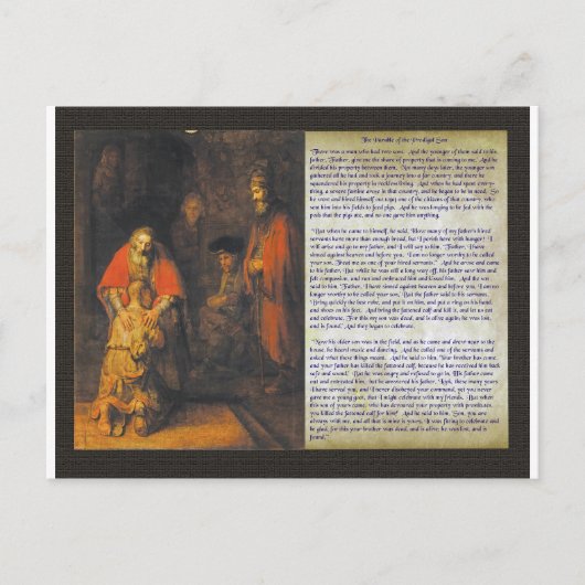 De prodigal zoon. briefkaart (Voorkant)