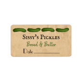 De productetiketten van Pickles Etiket (Voorkant)