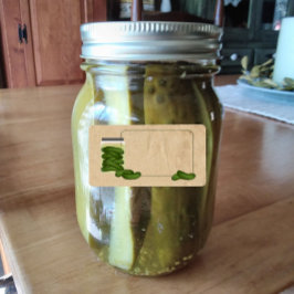 De productetiketten van Pickles Etiket