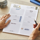 De productieve ochtend routine dagelijkse planner notitieblok