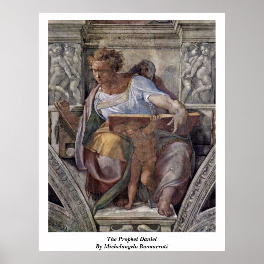 De profeet Daniel door Michelangelo Buonarroti Poster (Voorkant)