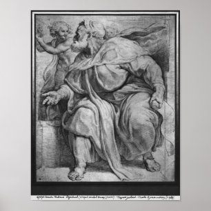 De profeet Ezekiel, na Michangelo Buonarroti Poster