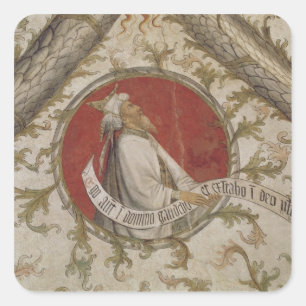 De profeet Habakkuk van de Loggia d'Annunciazi Vierkante Sticker