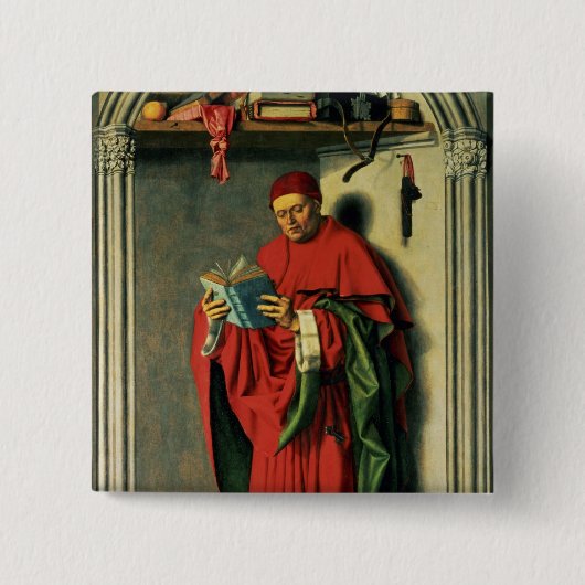 De profeet Jeremiah, 1443-45 Vierkante Button 5,1 Cm (Voorkant)