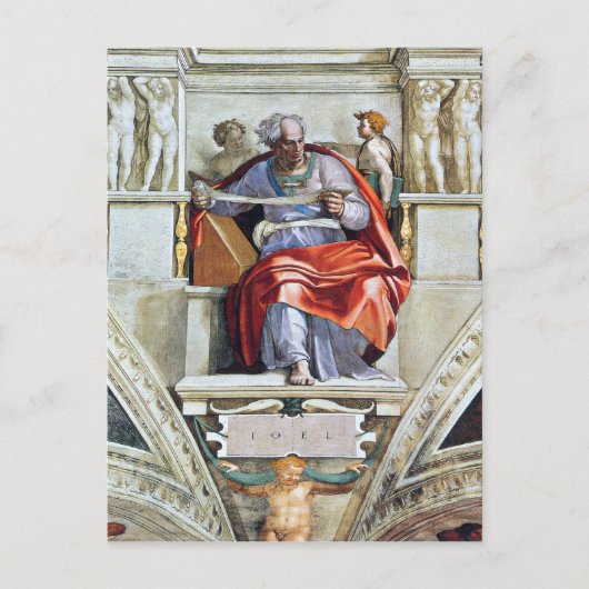 De profeet Joel van Michelangelo Unterberger Briefkaart (Voorkant)