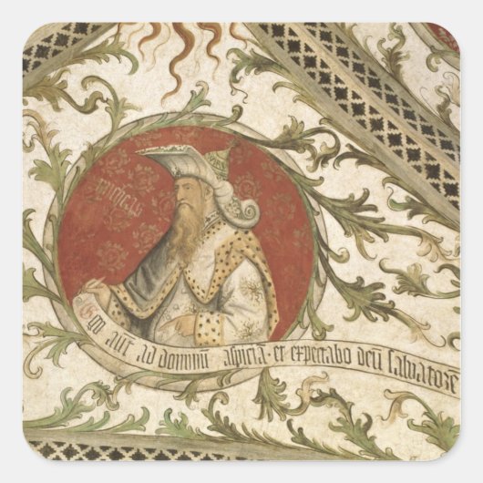 De profeet Micah uit de Loggia d'Annunciazione Vierkante Sticker (Voorkant)
