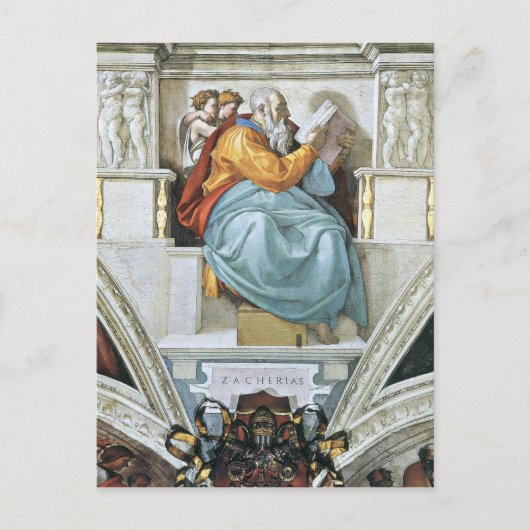 De profeet Zacharias door Michelangelo Briefkaart (Voorkant)