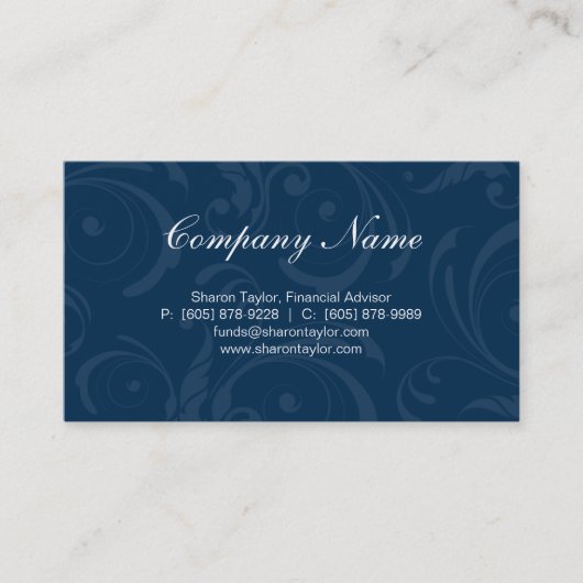 De professionele Blauwe Wervelingen van het Visitekaartje (Voorkant)