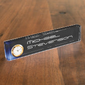 De professionele Pas de Naam van de Tekst met Klok Naambordje (Zijkant)