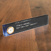 De professionele Pas de Naam van de Tekst met Klok Naambordje (Zijkant)