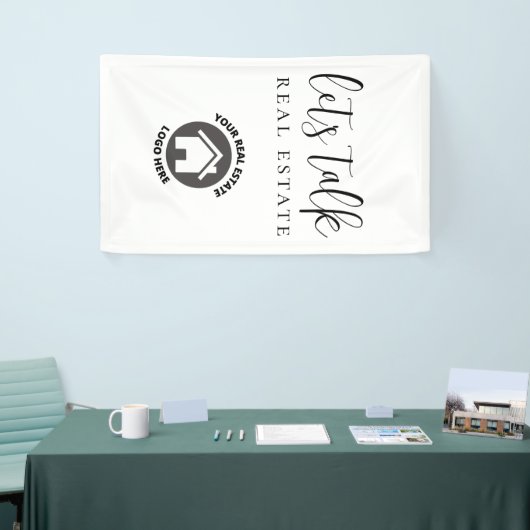 De professionele Realiteit laat ons Echte Logo van Spandoek