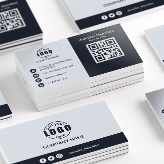 De professionele Zwart-wit voegt uw Logo QR-code t Visitekaartje