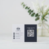 De professionele Zwart-wit voegt uw Logo QR-code t Visitekaartje (Staand voorkant)