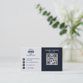 De professionele Zwart-wit voegt uw Logo QR-code t Visitekaartje (Staand voorkant)