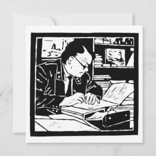 De Professor linoleumsnede Kaart