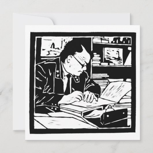De Professor linoleumsnede Kaart (Voorkant)