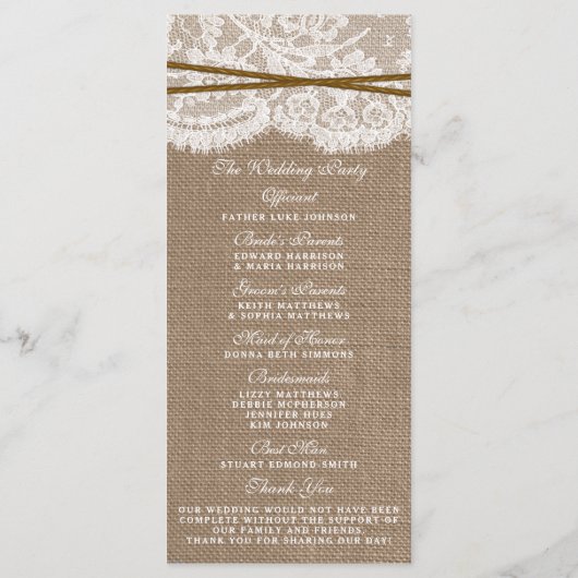 De programma's van het Rustic Hoefijzer Wedding Co (Achterkant)