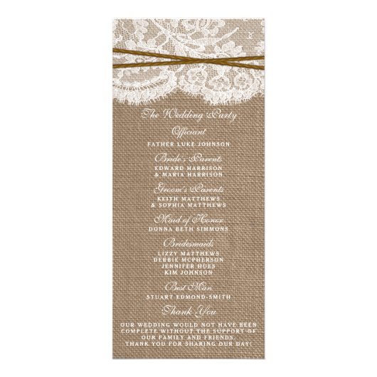 De programma's van het Rustic Hoefijzer Wedding Co (Achterkant)